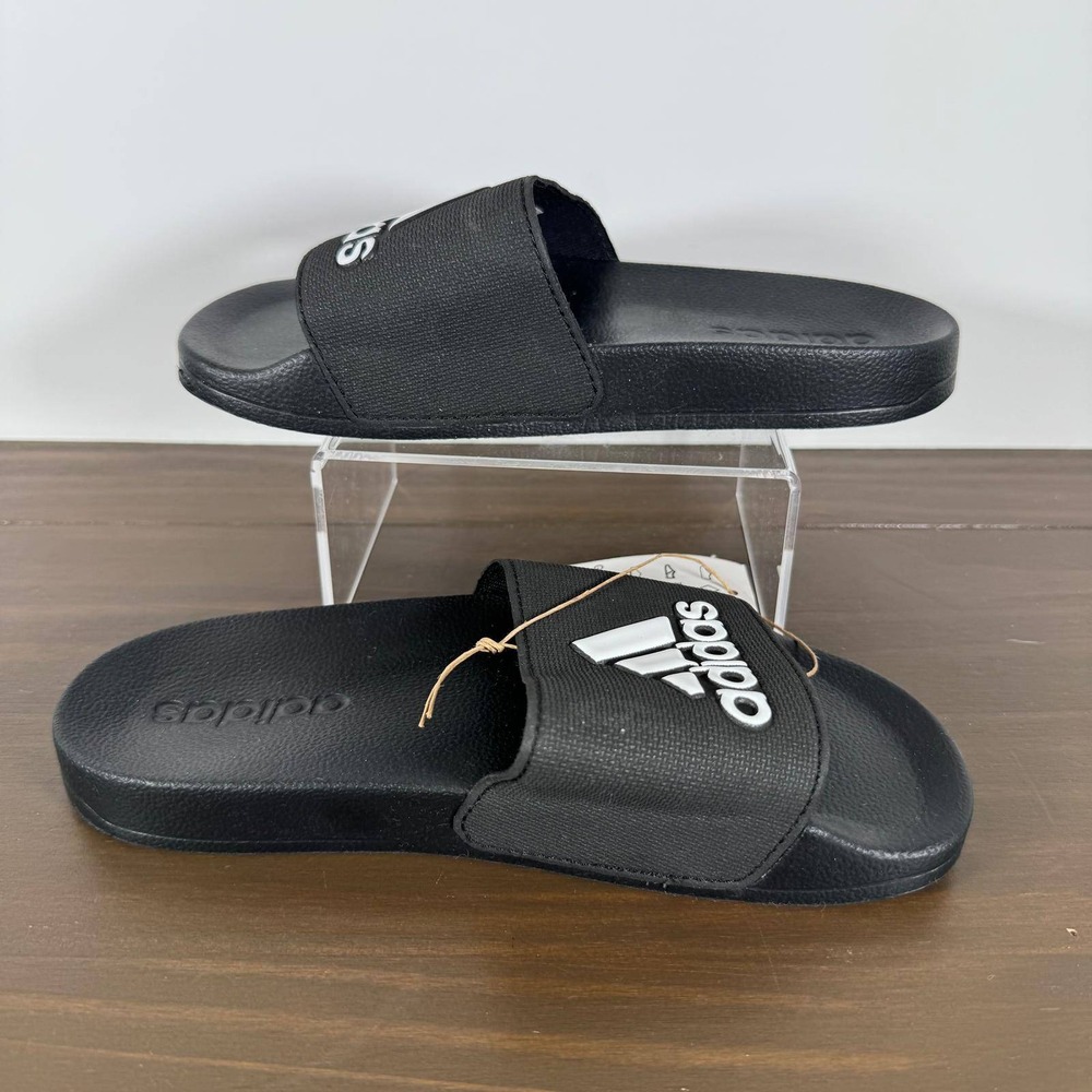 Adidas Adilette Shower K Slides Black White Kids Size 2 Sandals G27627 NWT New - Picture 3 of 12